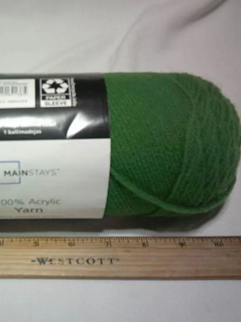 NEW MAINSTAYS 100% ACRYLIC YARN 397 YDS MEDIUM 4 TURF GREEN 🧶 ALL CRAFTS